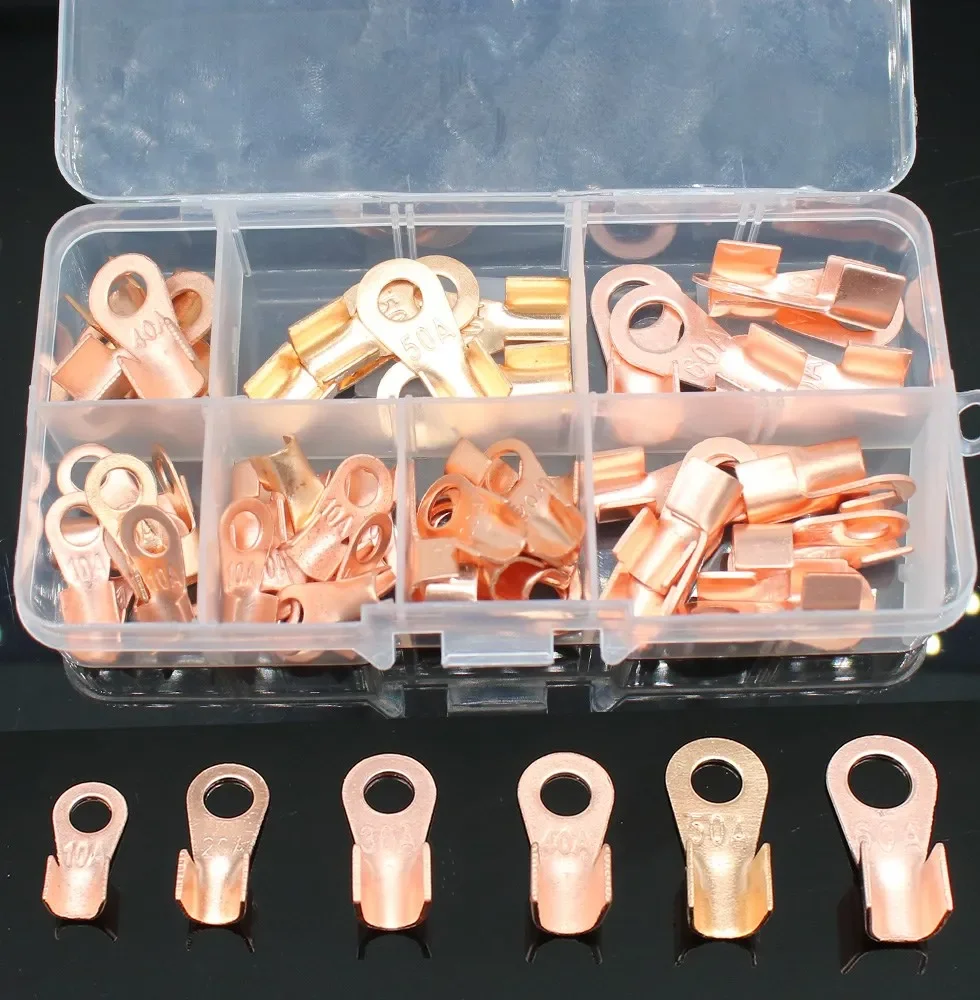 

55pcs Copper Battery Cable Connector Terminal Open Lugs Wire Terminals Mayitr OT-10A OT-20A OT-20A OT-30A OT-40A OT-60A