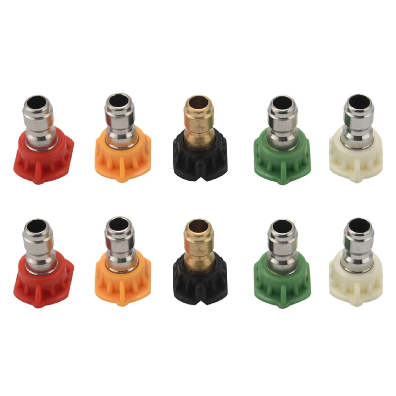 10Pcs Pressure Washer Spray Nozzles 1/4 Quick Connection Spray Tip Set (4.0 Gpm) Multiple Degrees
10Pcs Pressure Washer Spray Nozzles 1/4 Quick Connection Spray Tip Set (4.0 Gpm) Multiple Degrees