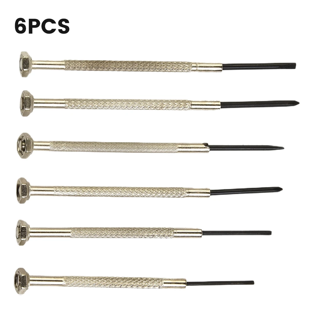 

6pcs Precision Screwdriver Set Cross Slotted Nutdrivers For Watch Jewelry Glasses Electronic Small Screw Power Tools Accessories