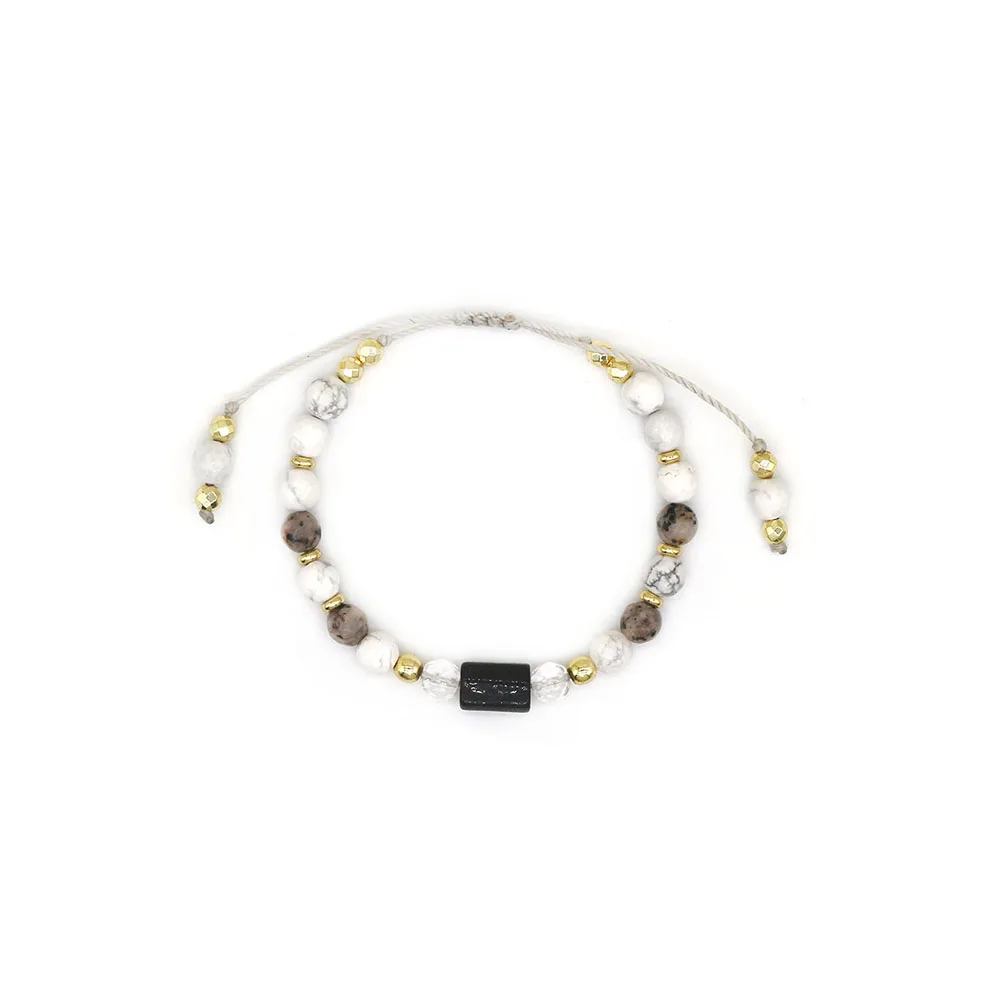 Vlen Natural Stone Charm Bracelets for Women Faceted Beaded White Howlite Gemstones Bracelet Wax Thread Jewelry
Vlen Natural Stone Charm Bracelets for Women Faceted Beaded White Howlite Gemstones Bracelet Wax Thread Jewelry
