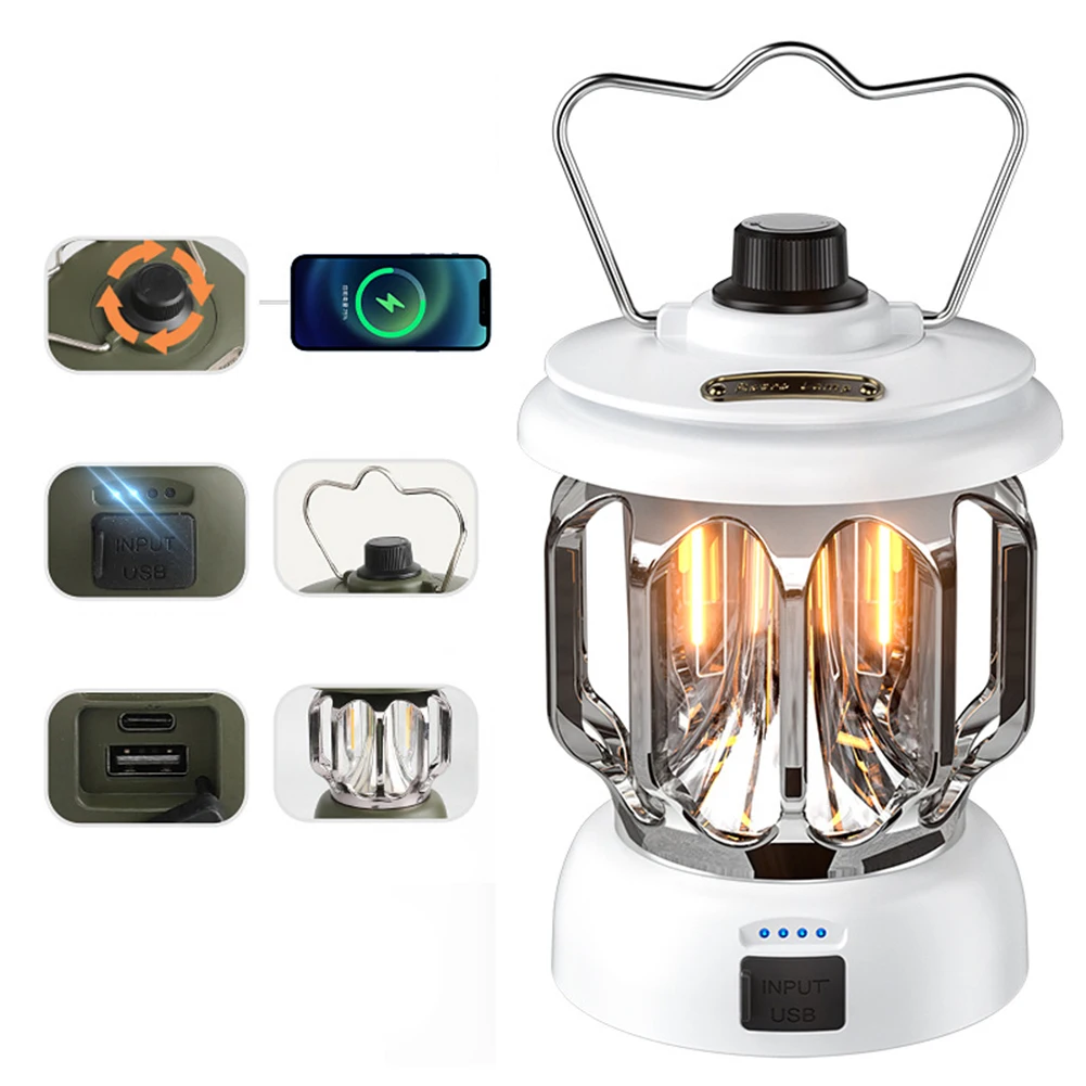 1x Outdoor Camping Light Lamp Retro Ambient Lantern For Camping Home Hiking Infinite Dimmable Lantern Type-c Fast Charge
1x Outdoor Camping Light Lamp Retro Ambient Lantern For Camping Home Hiking Infinite Dimmable Lantern Type-c Fast Charge