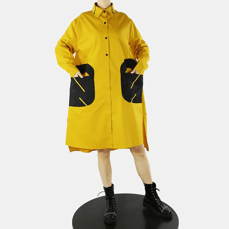 Spring Plus Size Long Sleeved Shirt Dress Black Slim Loose Long Skirt African Casual Women's Yellow Slim Button African Clothing
Spring Plus Size Long Sleeved Shirt Dress Black Slim Loose Long Skirt African Casual Women's Yellow Slim Button African Clothing