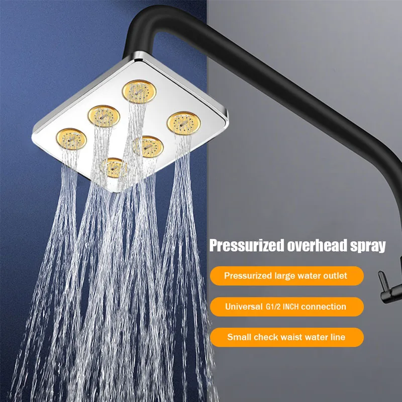 Flow Showerhead ABS Chrome Holder Showerhead Bathroom Accessory High Pressure Universal Connection Shower
Flow Showerhead ABS Chrome Holder Showerhead Bathroom Accessory High Pressure Universal Connection Shower