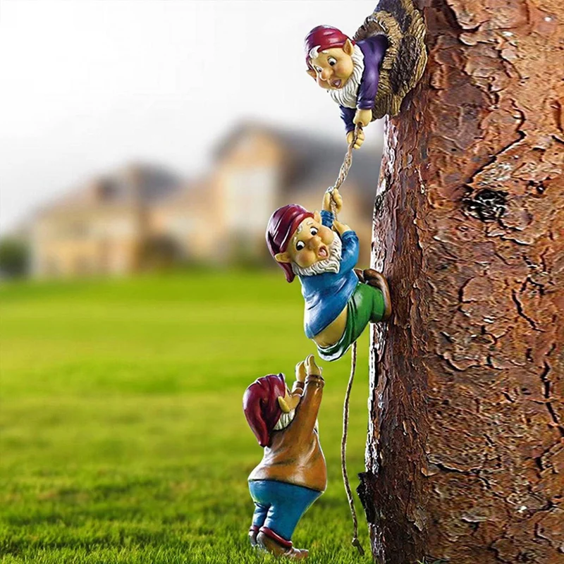 Naughty Climbing Rope Fairy Garden Gnomes Statue, Resin Garden Gnome Tree Hugger Outdoor Decor Accessories For Lawn
Naughty Climbing Rope Fairy Garden Gnomes Statue, Resin Garden Gnome Tree Hugger Outdoor Decor Accessories For Lawn