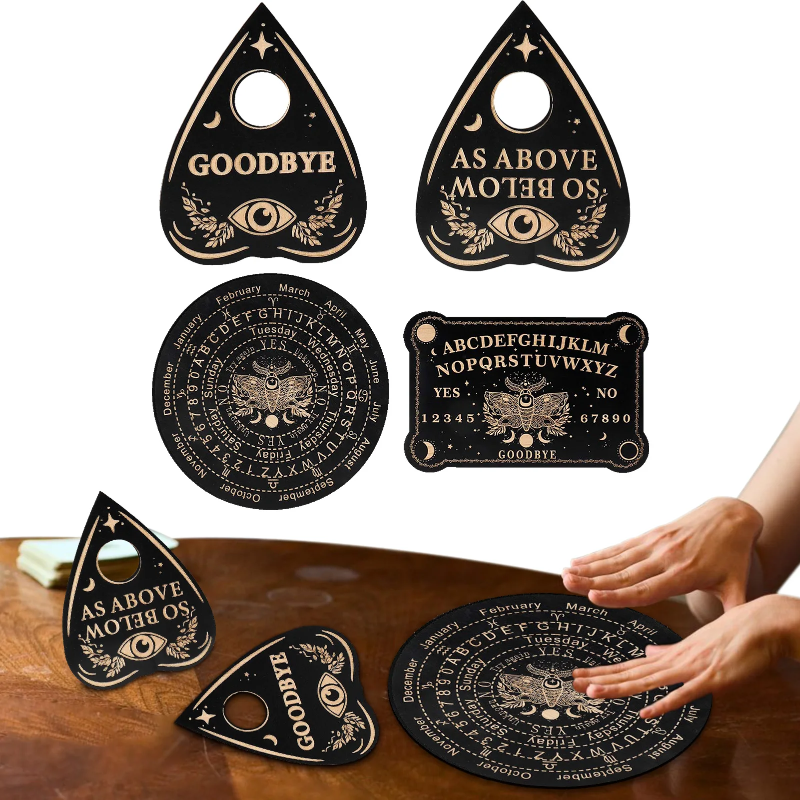 Доска для доски, доска для записей, доска для объявлений с богатыми узорами, спиртовая доска с ручным маятником, доска для гадания 
Доска для доски, доска для записей, доска для объявлений с богатыми узорами, спиртовая доска с ручным маятником, доска для гадания