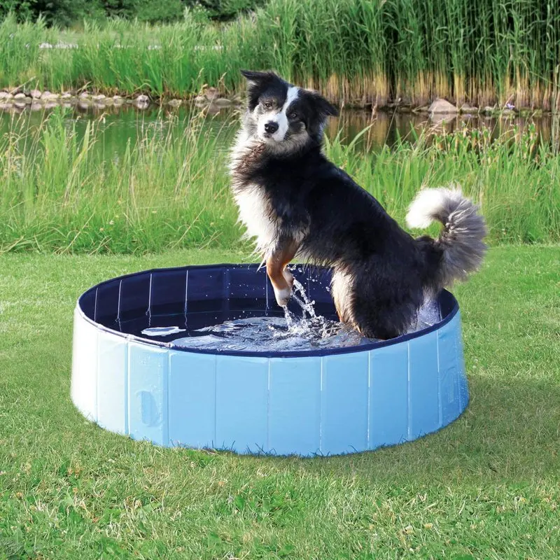 

Dog Pool - Portable Swimming Pool for Dogs, Cats, Small - Bath for Pets with Non-Slip Base, Drain Valve - Outdoor Bathtub for P