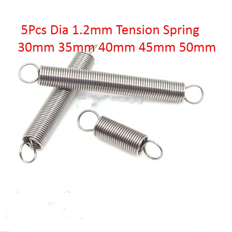 5pcs Small Tension Spring Extension Coil 304 Stainless Steel Dual Hook Wire Dia 1.2mm OD 12mm Length 30mm 35mm 40mm 45mm 50mm
5pcs Small Tension Spring Extension Coil 304 Stainless Steel Dual Hook Wire Dia 1.2mm OD 12mm Length 30mm 35mm 40mm 45mm 50mm