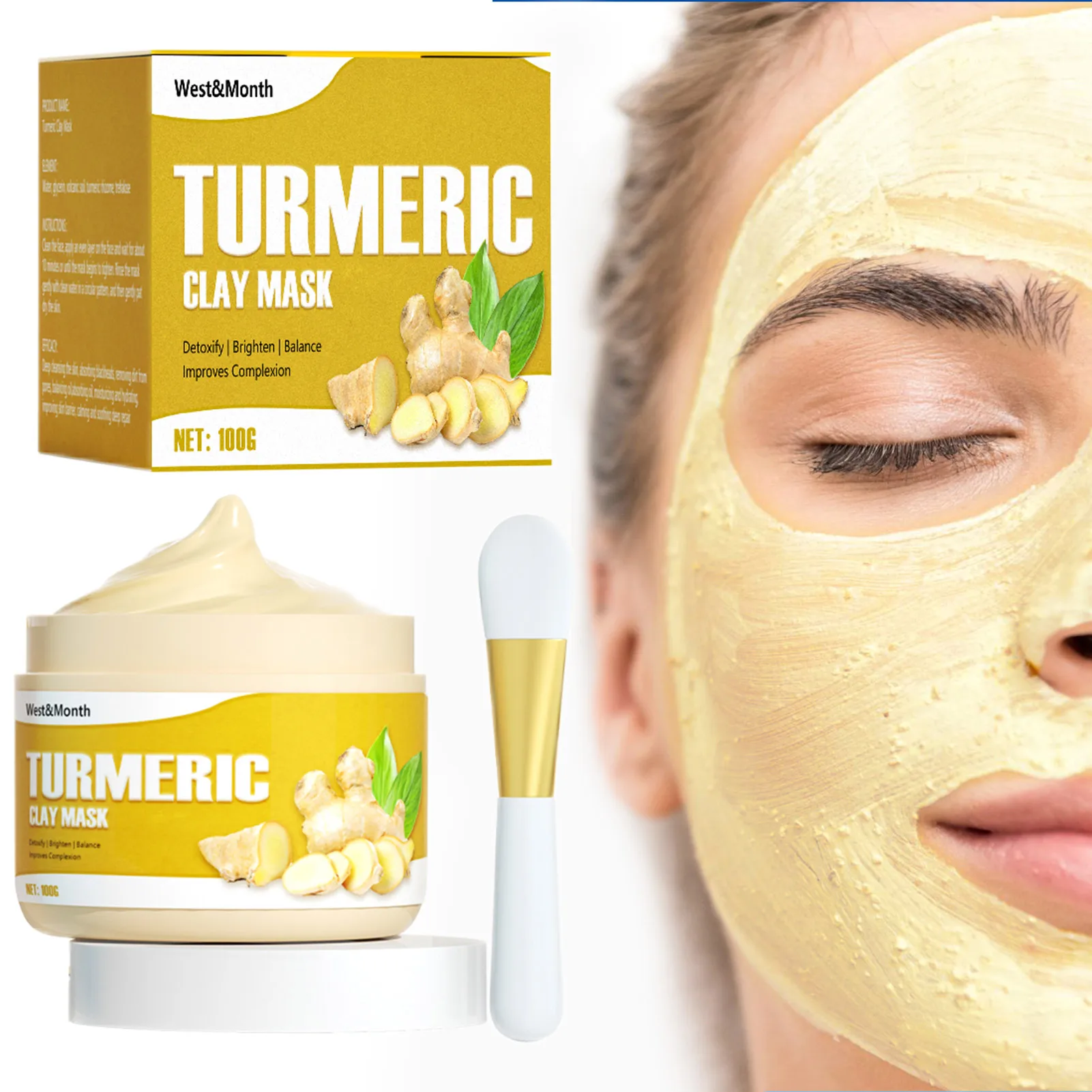 Turmeric Clay Mask Nourishing Oil-Controlling Turmeric Mask Unblock Pores Facial Cleansing Brighten Skin Anti-acne Face Care
Turmeric Clay Mask Nourishing Oil-Controlling Turmeric Mask Unblock Pores Facial Cleansing Brighten Skin Anti-acne Face Care
