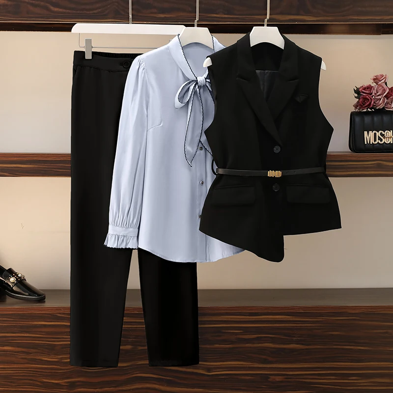 2022 Spring Women's Solid Color Blazer Suit Office Jacket + Straight Pants Long Sleeve Notched Blazer Vest
2022 Spring Women's Solid Color Blazer Suit Office Jacket + Straight Pants Long Sleeve Notched Blazer Vest