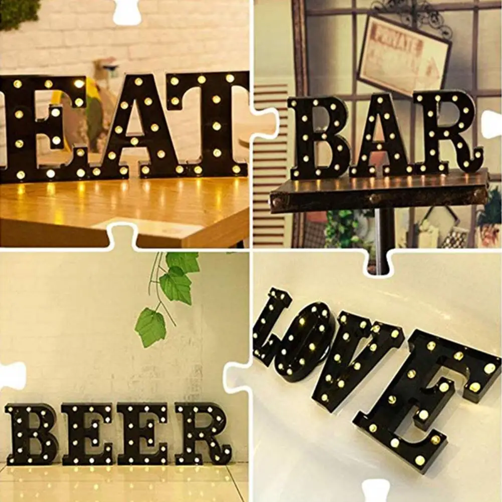 

Letter Light with Hanging Holes Versatile Led Alphabet Number Lights Waterproof Battery Powered Lamps for Weddings Parties Home