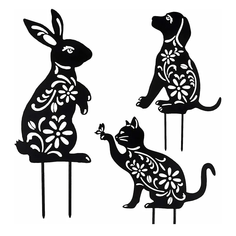 3 Pieces Animal Silhouette Garden Stake Puppy Dog Bunny And Cat Silhouette Stake Home Decor Metal Art Vintage Metal Plate Wall 
3 Pieces Animal Silhouette Garden Stake Puppy Dog Bunny And Cat Silhouette Stake Home Decor Metal Art Vintage Metal Plate Wall