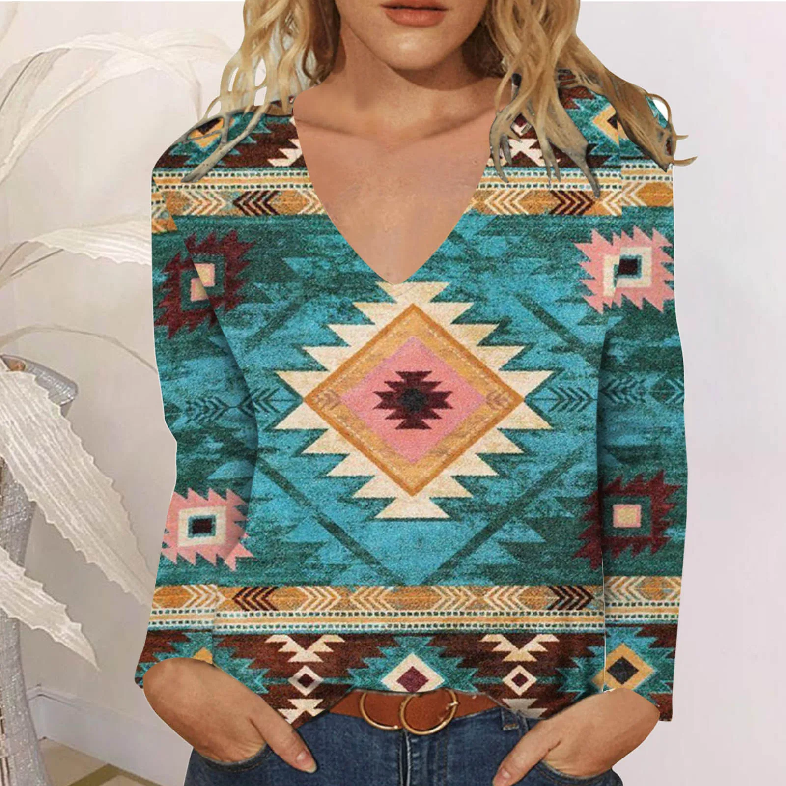 Neck Top for Women Blouse For Womens Casual Summer Tops Floral Long Sleeve V Neck Tee Shirt Athletic Long Sleeve Shirt Women
Neck Top for Women Blouse For Womens Casual Summer Tops Floral Long Sleeve V Neck Tee Shirt Athletic Long Sleeve Shirt Women