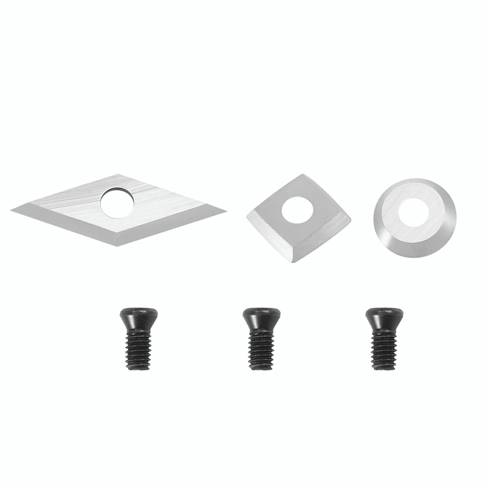 3Pcs Tungsten Carbide Cutters Inserts R6 Round/square/Diamond Blade Set 30/35 Degree Cutting Angle For Wood Lathe Turning Tools
3Pcs Tungsten Carbide Cutters Inserts R6 Round/square/Diamond Blade Set 30/35 Degree Cutting Angle For Wood Lathe Turning Tools