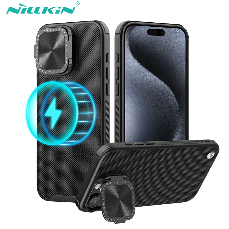 Magsafe Case For iPhone 15 Pro Max Nillkin Textured Prop Nylon Fiber Case For iPhone 15 Pro Magnetic Cover With Foldable Stand
Magsafe Case For iPhone 15 Pro Max Nillkin Textured Prop Nylon Fiber Case For iPhone 15 Pro Magnetic Cover With Foldable Stand