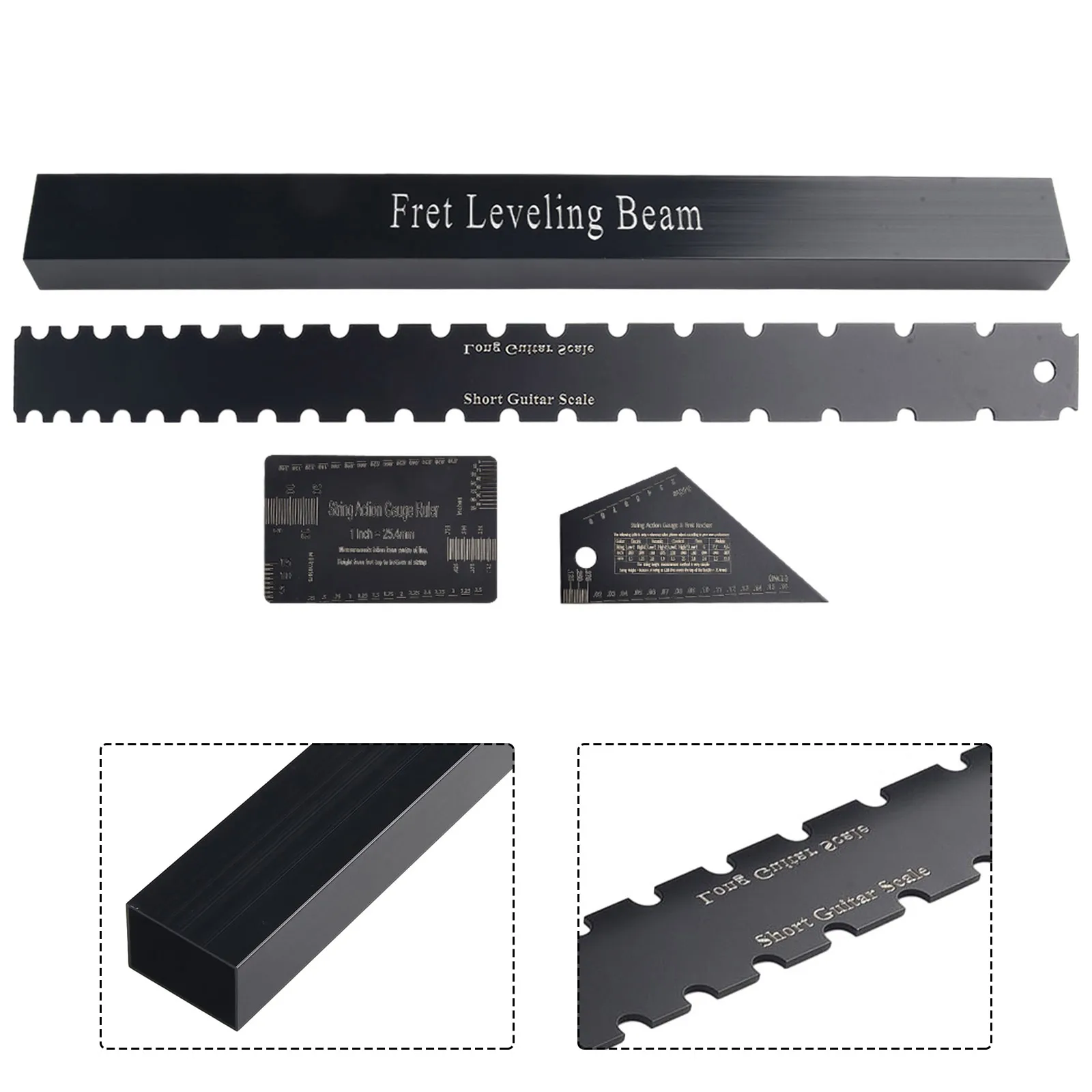 4Pcs Luthier Tools Guitar Neck Straight Edge Fret Leveling Beam Ruler Kit Set Stainless Steel Guitar Luthier Tools Black
4Pcs Luthier Tools Guitar Neck Straight Edge Fret Leveling Beam Ruler Kit Set Stainless Steel Guitar Luthier Tools Black