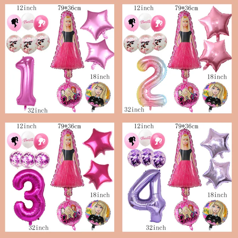 Princess Barbiee Foil Ballon Girl Wedding Birthday Party Decor Baby Shower Supplies Pink Doll Purple 32inch Number Balloon Toy
Princess Barbiee Foil Ballon Girl Wedding Birthday Party Decor Baby Shower Supplies Pink Doll Purple 32inch Number Balloon Toy