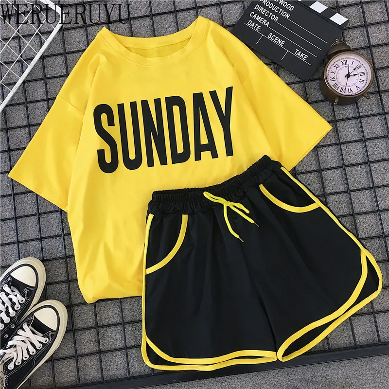 Summer Fashion Shorts and Top Tshirts Two Piece Set Women Tracksuit Clothes Short Sleeve Korea Casual Jogging Woman 2 Piece Suit
Summer Fashion Shorts and Top Tshirts Two Piece Set Women Tracksuit Clothes Short Sleeve Korea Casual Jogging Woman 2 Piece Suit