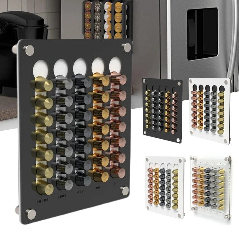 Coffee Capsule Holder Wall-mounted Transparent Acrylic Coffee Appliance Can Play 35 Coffee Capsules Storage Display Distribution
Coffee Capsule Holder Wall-mounted Transparent Acrylic Coffee Appliance Can Play 35 Coffee Capsules Storage Display Distribution