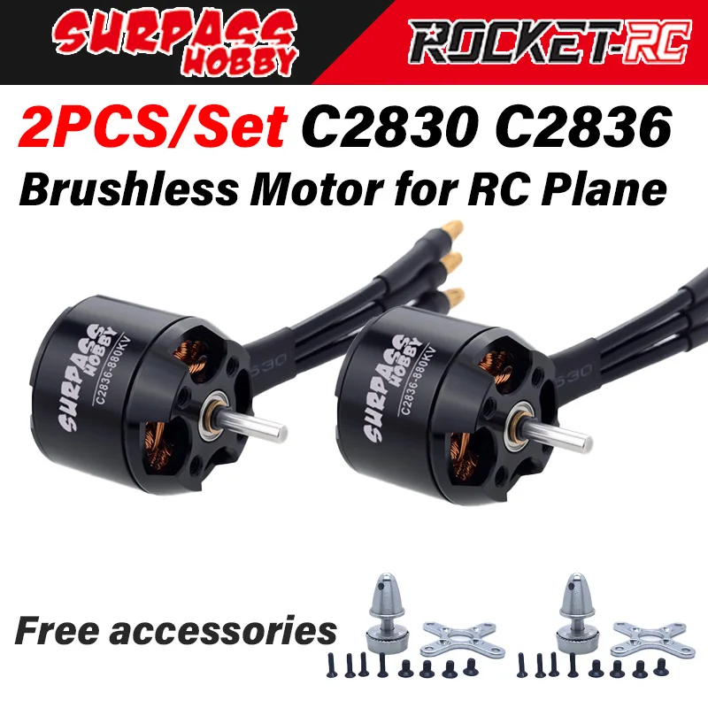Surpass Hobby 2pcs Brushless Motor C2830 C2836 Accessory for RC Plane Model MINI Fixed Wing Drone Airplane Aircraft Fpv DYS
Surpass Hobby 2pcs Brushless Motor C2830 C2836 Accessory for RC Plane Model MINI Fixed Wing Drone Airplane Aircraft Fpv DYS
