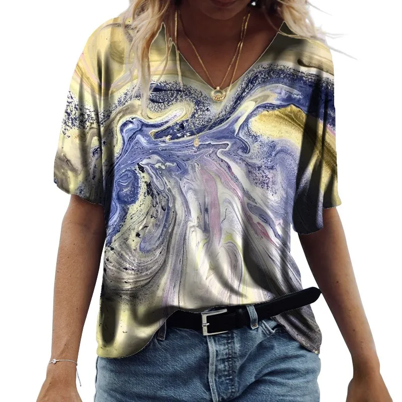 Tshirt Women Clothes Summer 2022 Ladies Sexy V-Neck Cotton T Shirt Fashion 3D Digital Print Vacation Tops Blusas Femme Camisetas
Tshirt Women Clothes Summer 2022 Ladies Sexy V-Neck Cotton T Shirt Fashion 3D Digital Print Vacation Tops Blusas Femme Camisetas