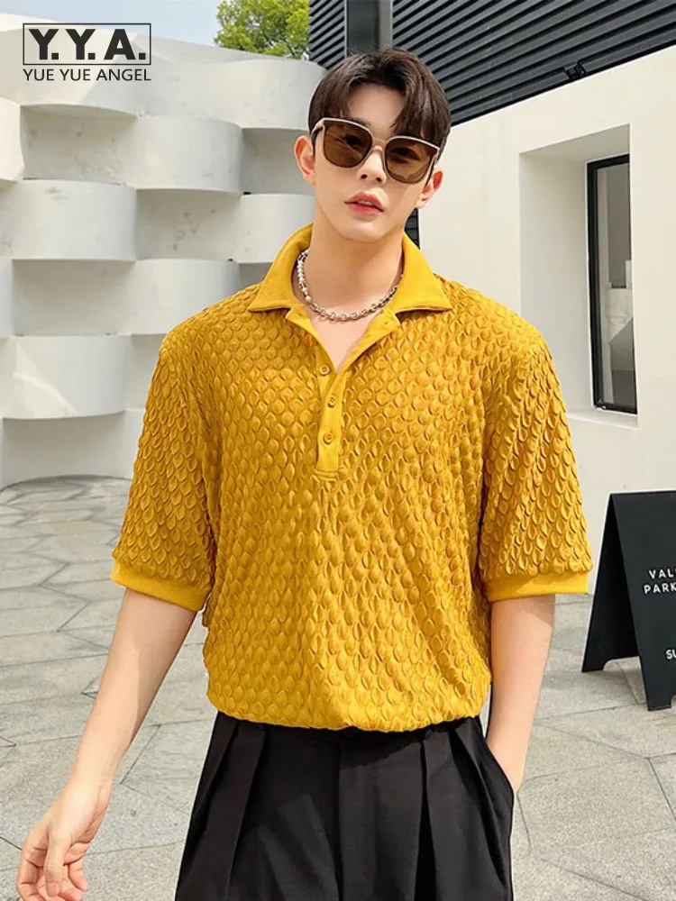 Vintage 2022 Summer Mens Short Sleeve Casual T-Shirt Turn-Down Collar Fashion Business Tees Top Solid Color Designer T-Shirts
Vintage 2022 Summer Mens Short Sleeve Casual T-Shirt Turn-Down Collar Fashion Business Tees Top Solid Color Designer T-Shirts