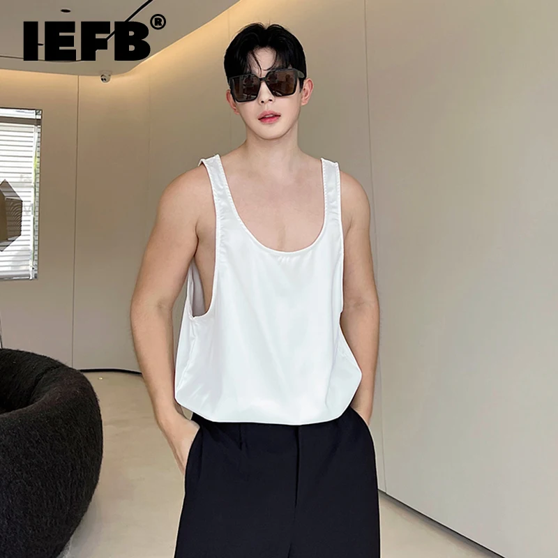 IEFB Men's Loose Tank Tops Solid Color Casual Simple Sleeveless T-shirts Versatile Oversizer Casual Male Street Vests 9C1563 
IEFB Men's Loose Tank Tops Solid Color Casual Simple Sleeveless T-shirts Versatile Oversizer Casual Male Street Vests 9C1563