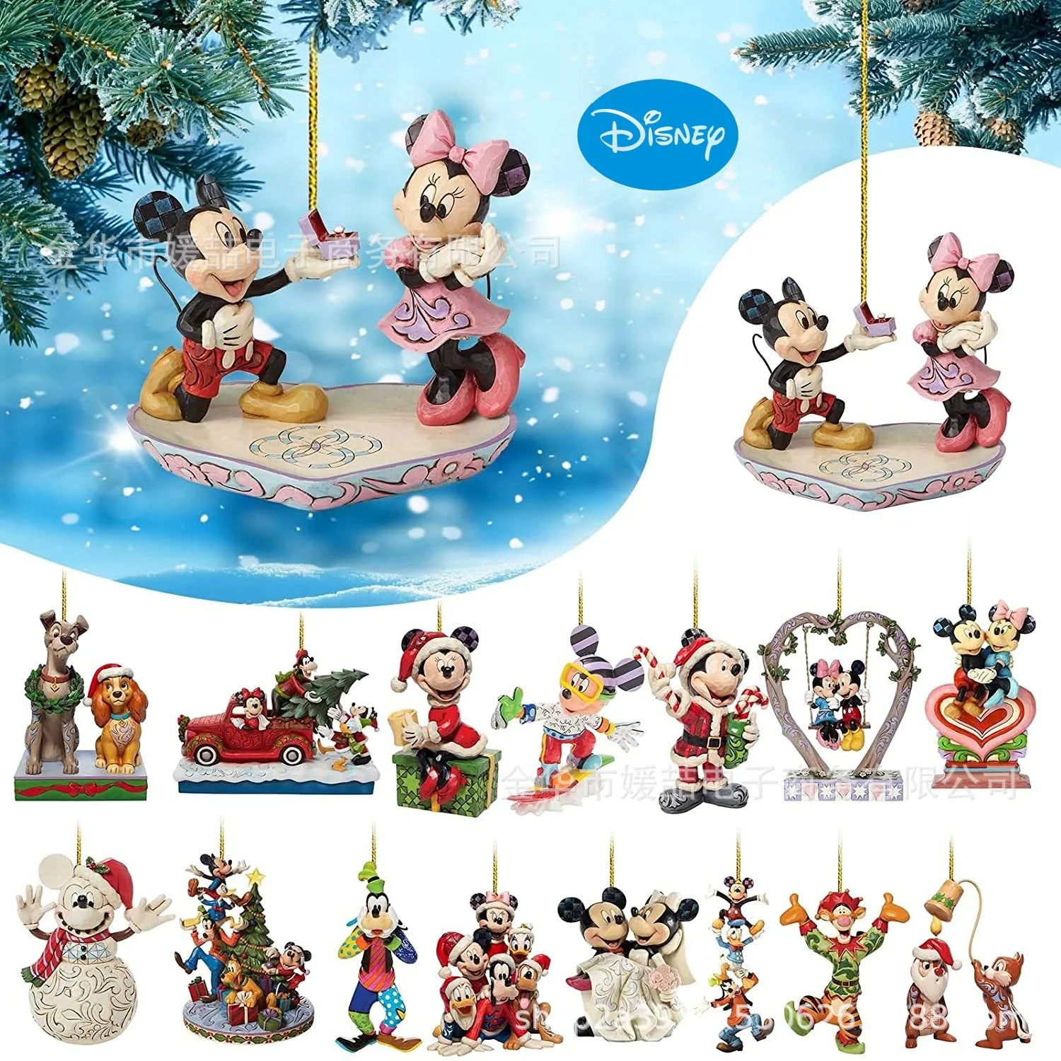 Мультфильм Kawaii Disney Микки украшение для рождественской елки плоский кулон