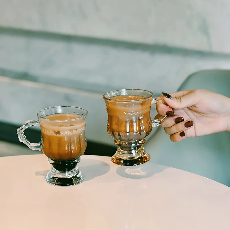 INS Vintage Embossed Glass Cup Good-looking Girly Heart Water Cups High-Legged Latte Coffee Mug with Handle Afternoon Tea Shot
INS Vintage Embossed Glass Cup Good-looking Girly Heart Water Cups High-Legged Latte Coffee Mug with Handle Afternoon Tea Shot