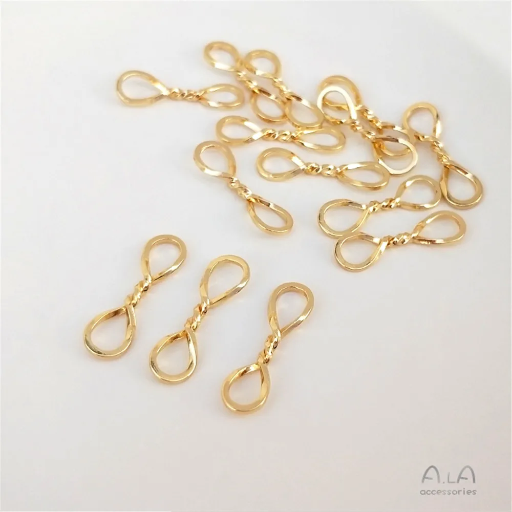 14K plated gold filled Twist 8 button accessories Copper bag real gold bracelet necklace link material diy jewelry
14K plated gold filled Twist 8 button accessories Copper bag real gold bracelet necklace link material diy jewelry