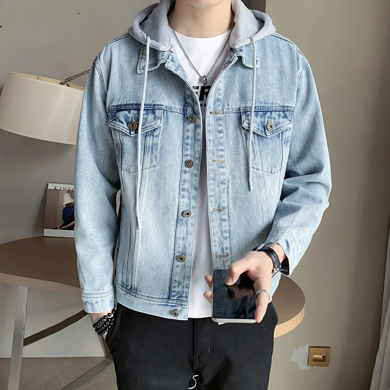 Куртка мужская джинсовая с капюшоном, уличная одежда в стиле хип-хоп, Повседневная Свободная верхняя одежда, облегающее пальто, весна 2022
Куртка мужская джинсовая с капюшоном, уличная одежда в стиле хип-хоп, Повседневная Свободная верхняя одежда, облегающее пальто, весна 2022