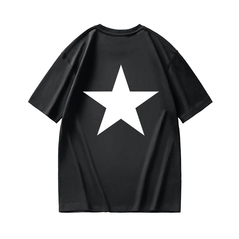 Japanese Style Retro Line Five Pointed Star Printing Loose Men's and Women's Short Sleeve T-shirt Popular Tees American Casual
Japanese Style Retro Line Five Pointed Star Printing Loose Men's and Women's Short Sleeve T-shirt Popular Tees American Casual