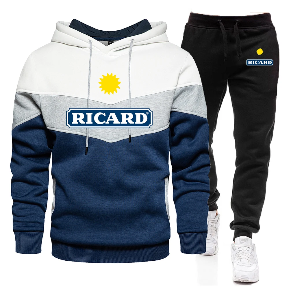 Fashion Ricard Men Hoodies Sweatshirt+Sweatpants Suit New 2022 Autumn Winter Sportswear Sets Patchwork Men's Pullover Jacket Set
Fashion Ricard Men Hoodies Sweatshirt+Sweatpants Suit New 2022 Autumn Winter Sportswear Sets Patchwork Men's Pullover Jacket Set