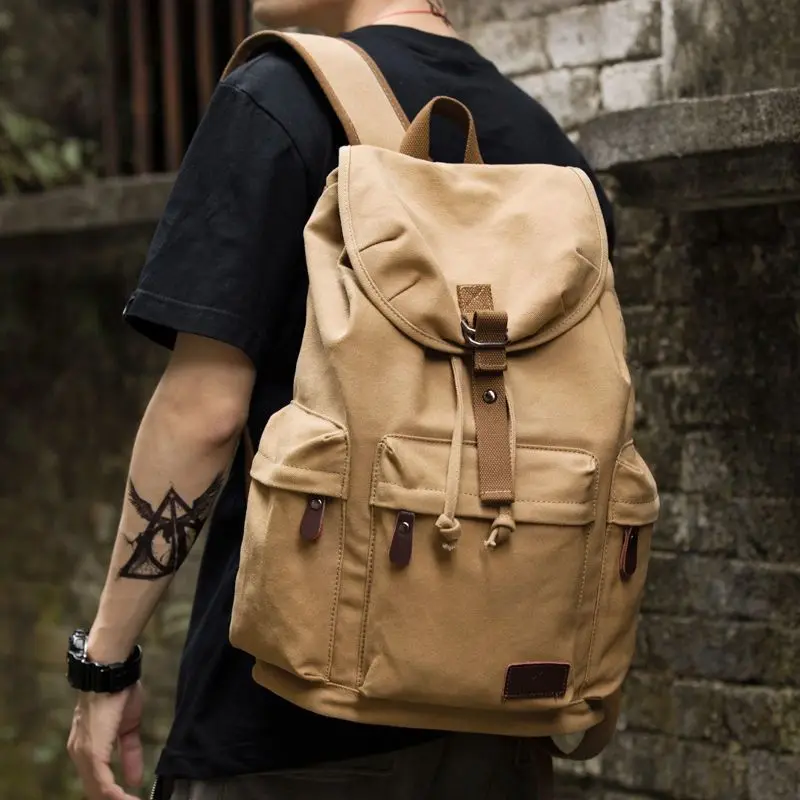 Trend Capacity Backpack Travel Men's Bag Bag Student Canvas Large Backpack Vintage Leisure
Trend Capacity Backpack Travel Men's Bag Bag Student Canvas Large Backpack Vintage Leisure