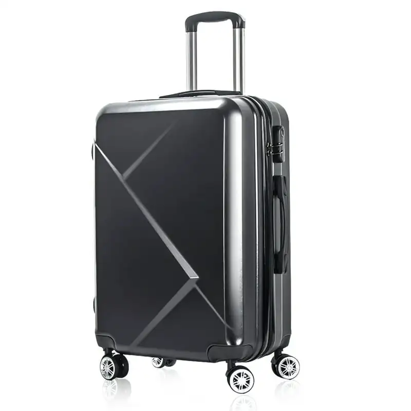 

Жесткий чемодан 20 дюймов с эргономичными ручками и вращающимися колесами, черный цвет