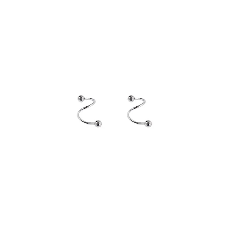 New Women's 925 Pure Silver Ear Studs Gold Color Black Plated 3mm Round Beads Spiral Ear Clip Fashion Jewelry Couple Gift
New Women's 925 Pure Silver Ear Studs Gold Color Black Plated 3mm Round Beads Spiral Ear Clip Fashion Jewelry Couple Gift