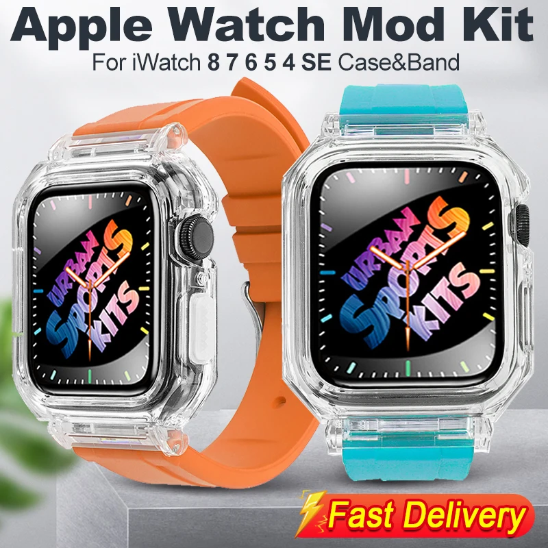 Прозрачный набор для часов Apple Watch 8 7 45 мм, пластиковая ремешок для iWatch Series 6 SE 5 44 мм 41 мм 40 мм, спортивный браслет
Прозрачный набор для часов Apple Watch 8 7 45 мм, пластиковая ремешок для iWatch Series 6 SE 5 44 мм 41 мм 40 мм, спортивный браслет