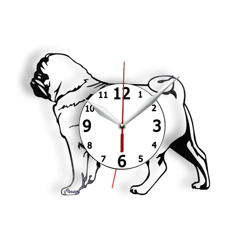 

Настенные часы с виниловой пластиной для собак, декор для ветеринарной клиники, зоомагазина, голландский бульдог, щенок, резной музыкальный альбом, часы для владельцев собак, подарок