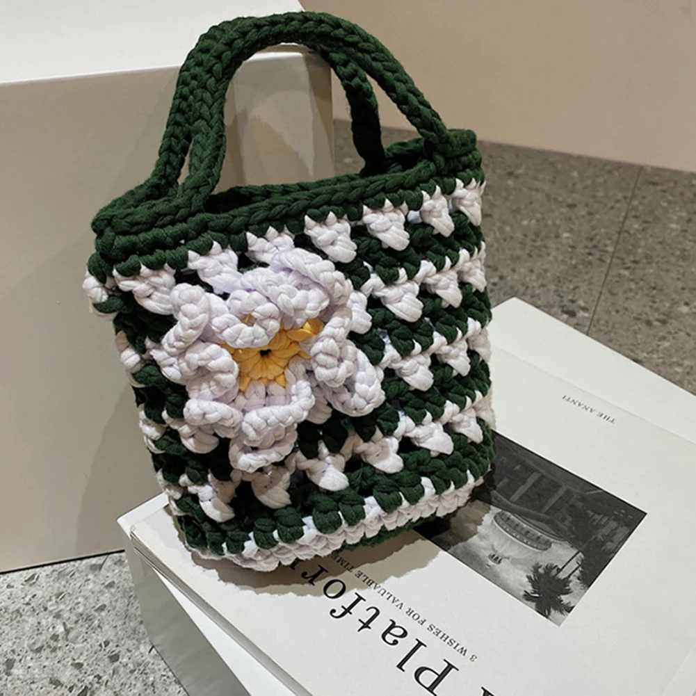 Casual Woven Bucket Handbag Women Purse Handbags Contrast Color Ladies Flower Mini Clutch Bag Female Tote Money Purse Bag
Casual Woven Bucket Handbag Women Purse Handbags Contrast Color Ladies Flower Mini Clutch Bag Female Tote Money Purse Bag