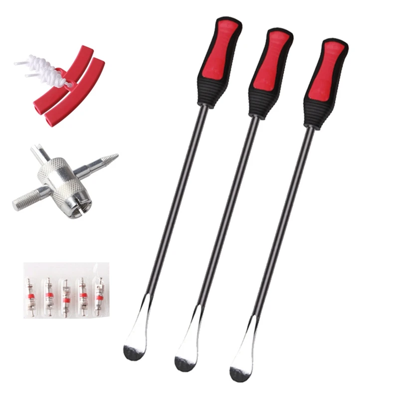 14.5 Inch Leverage Tire Spoon Lever Iron Tool Kit Motorcycle Dirt Bike Tire Changing Tool with Valve Cores
14.5 Inch Leverage Tire Spoon Lever Iron Tool Kit Motorcycle Dirt Bike Tire Changing Tool with Valve Cores