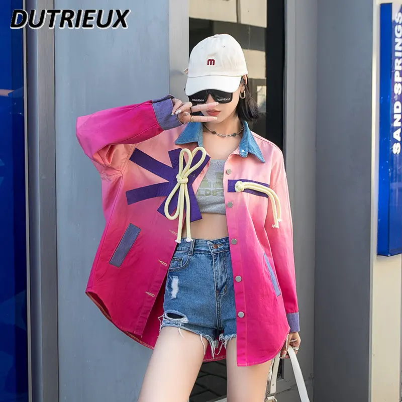 European Station Tide Cartoon Multicolor Printing Long-Sleeved Denim Jacket Women's Loose Thin Personality Temperament Coat
European Station Tide Cartoon Multicolor Printing Long-Sleeved Denim Jacket Women's Loose Thin Personality Temperament Coat