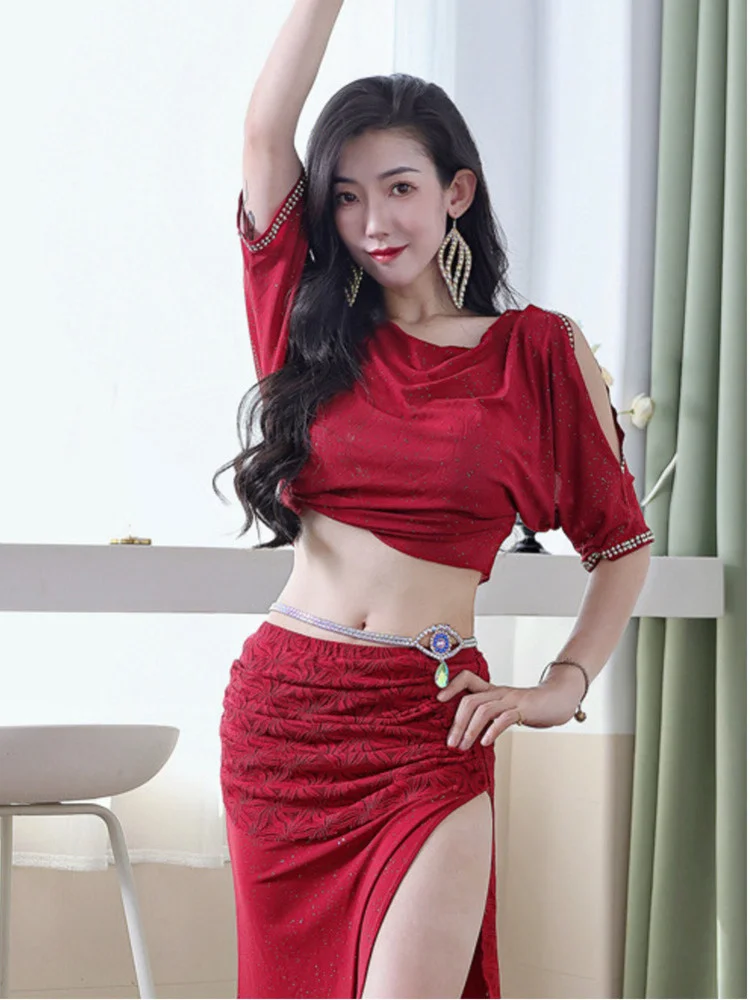 Lace Oriental Dancing Sari Urban Latin Clothes Solid Color Stage Costume Belly Jazz Rhinestones Arab Woman Split Skirt Suit
Lace Oriental Dancing Sari Urban Latin Clothes Solid Color Stage Costume Belly Jazz Rhinestones Arab Woman Split Skirt Suit