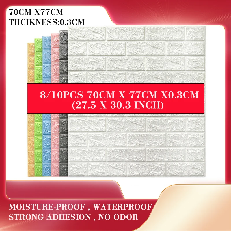 8/10 pcs 70x77 Wall Stickers Self Adhesive Foam Brick Room Decor DIY 3D Wallpaper Wall Decor Living Wall Sticker For Kids Room
8/10 pcs 70x77 Wall Stickers Self Adhesive Foam Brick Room Decor DIY 3D Wallpaper Wall Decor Living Wall Sticker For Kids Room
