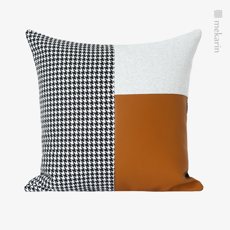 Houndstooth Orange White Grey Stitching Pillow Light Luxury Model Room Living Room Sofa Pillow Bedroom Square Pillow Cushion
Houndstooth Orange White Grey Stitching Pillow Light Luxury Model Room Living Room Sofa Pillow Bedroom Square Pillow Cushion