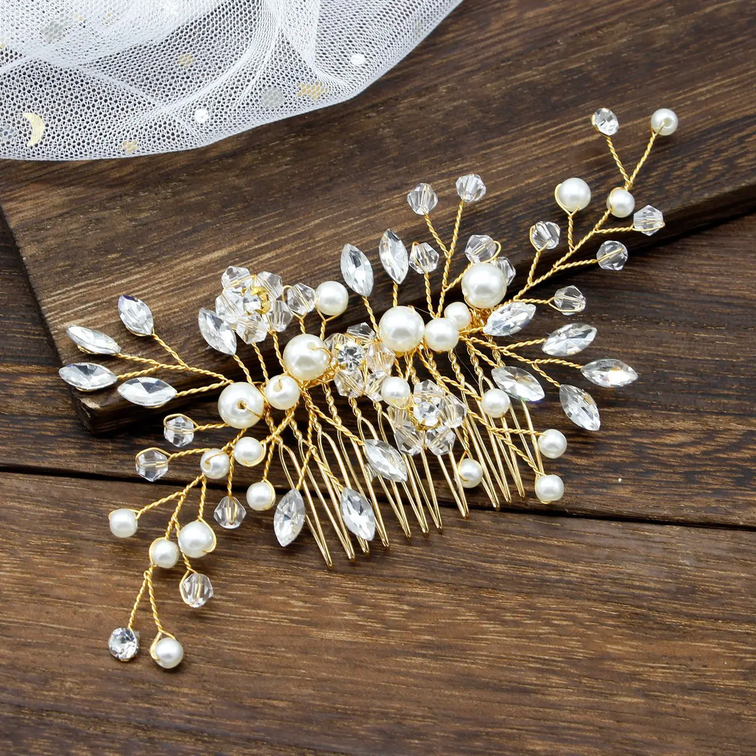 New Bride Tiara Jewelry Headdress Pearl Crystal Hair Comb Wedding Bridal Insert Comb Jewelry Accessories Wedding Hair Decoration
New Bride Tiara Jewelry Headdress Pearl Crystal Hair Comb Wedding Bridal Insert Comb Jewelry Accessories Wedding Hair Decoration