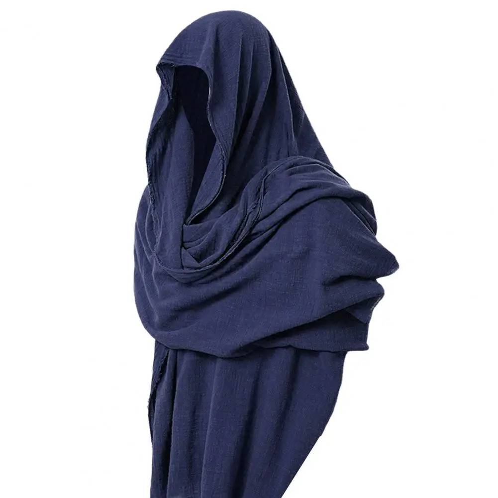 

Stylish Male Hood Cloak Comfortable Hemp Male Middle Ages Shoulder Cowl Spring Men Shawl for Banquet