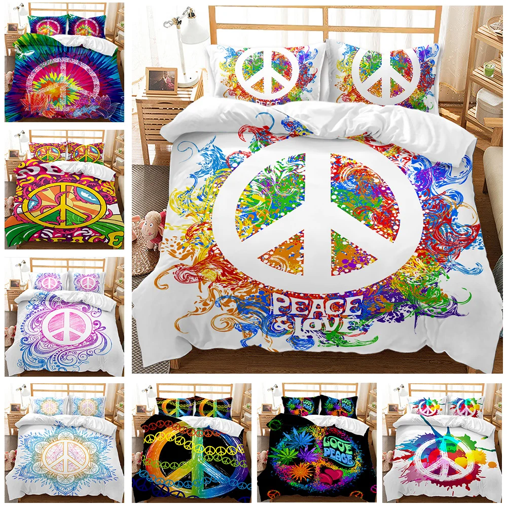 Hippie Peace Art Duvet Cover Peace Sign Artwork Bedding Set For Kids Boys Girls Children Comforter Cover Rainbow Bedspread Cover
Hippie Peace Art Duvet Cover Peace Sign Artwork Bedding Set For Kids Boys Girls Children Comforter Cover Rainbow Bedspread Cover