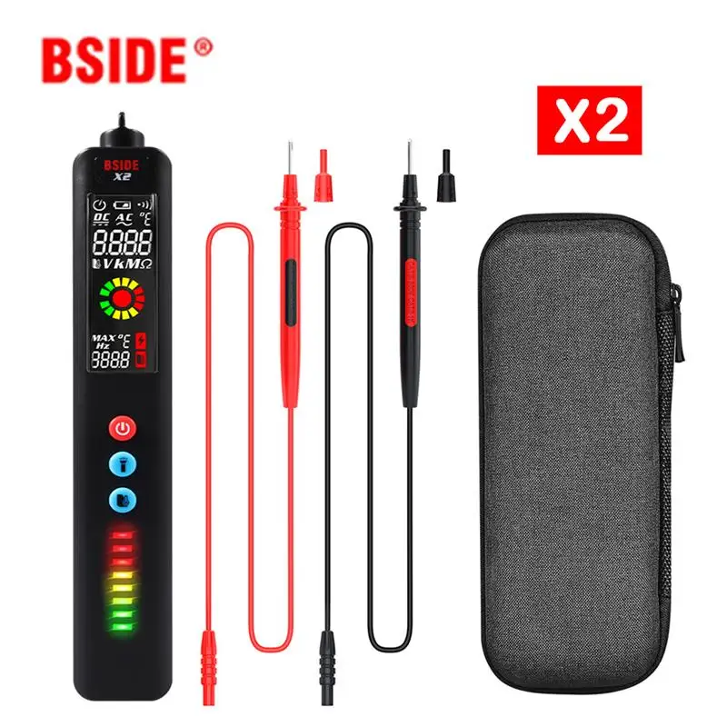 BSIDE Digital Multimeter X2 Infrared Thermometer Flashlight Smart Voltage Detector LCD 3 Modes Non Contact Live Wire Tester
BSIDE Digital Multimeter X2 Infrared Thermometer Flashlight Smart Voltage Detector LCD 3 Modes Non Contact Live Wire Tester