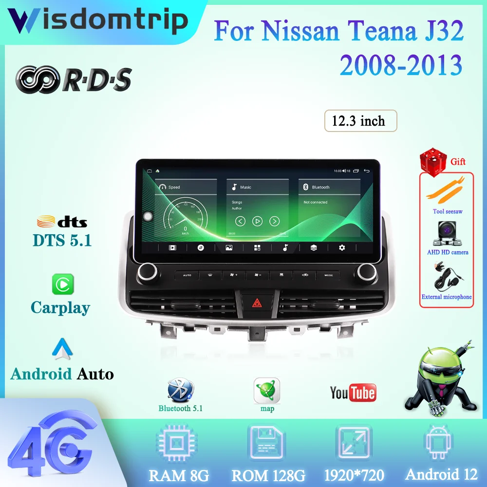 For Nissan Teana J32 2008-2013 Car Intelligent Multimedia Video Player GPS 4G Navigation Radio Android 12 CarPlay+AUTO 8+256G
For Nissan Teana J32 2008-2013 Car Intelligent Multimedia Video Player GPS 4G Navigation Radio Android 12 CarPlay+AUTO 8+256G