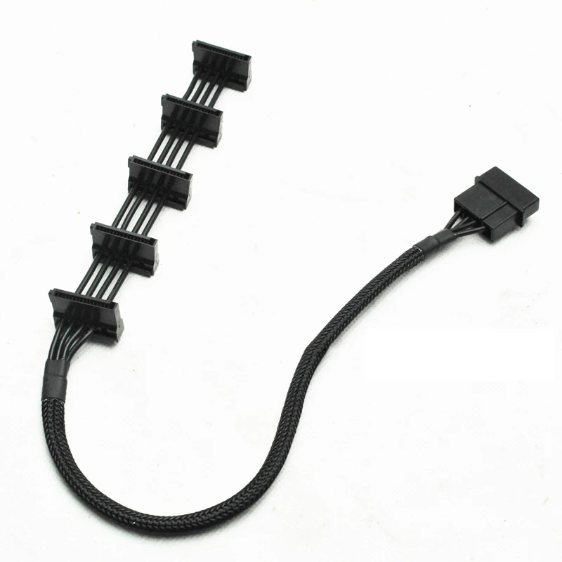High Quality 1 Pcs Practical Durable PC Server 4 pins IDE Molex 1 to 5 SATA Power Cable Adapter Splitter Cables 18AWG Black 40cm
High Quality 1 Pcs Practical Durable PC Server 4 pins IDE Molex 1 to 5 SATA Power Cable Adapter Splitter Cables 18AWG Black 40cm
