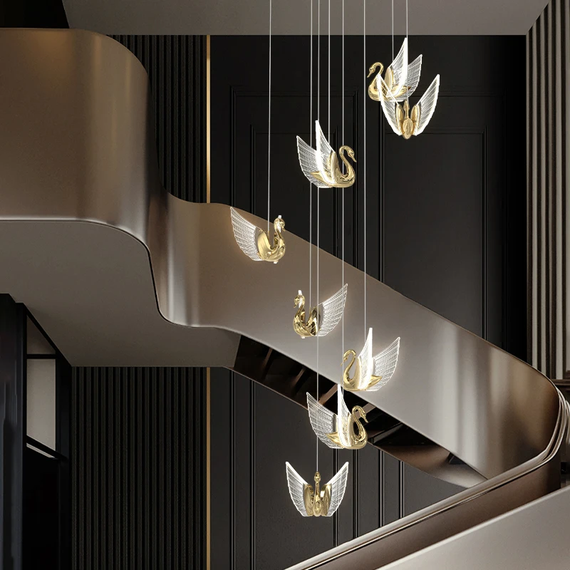 Pendant Lamp Led Art Chandelier Light Modern Acrylic Swan Lighting Living Dining Decor Loft Stair Hanging Luminaire
Pendant Lamp Led Art Chandelier Light Modern Acrylic Swan Lighting Living Dining Decor Loft Stair Hanging Luminaire